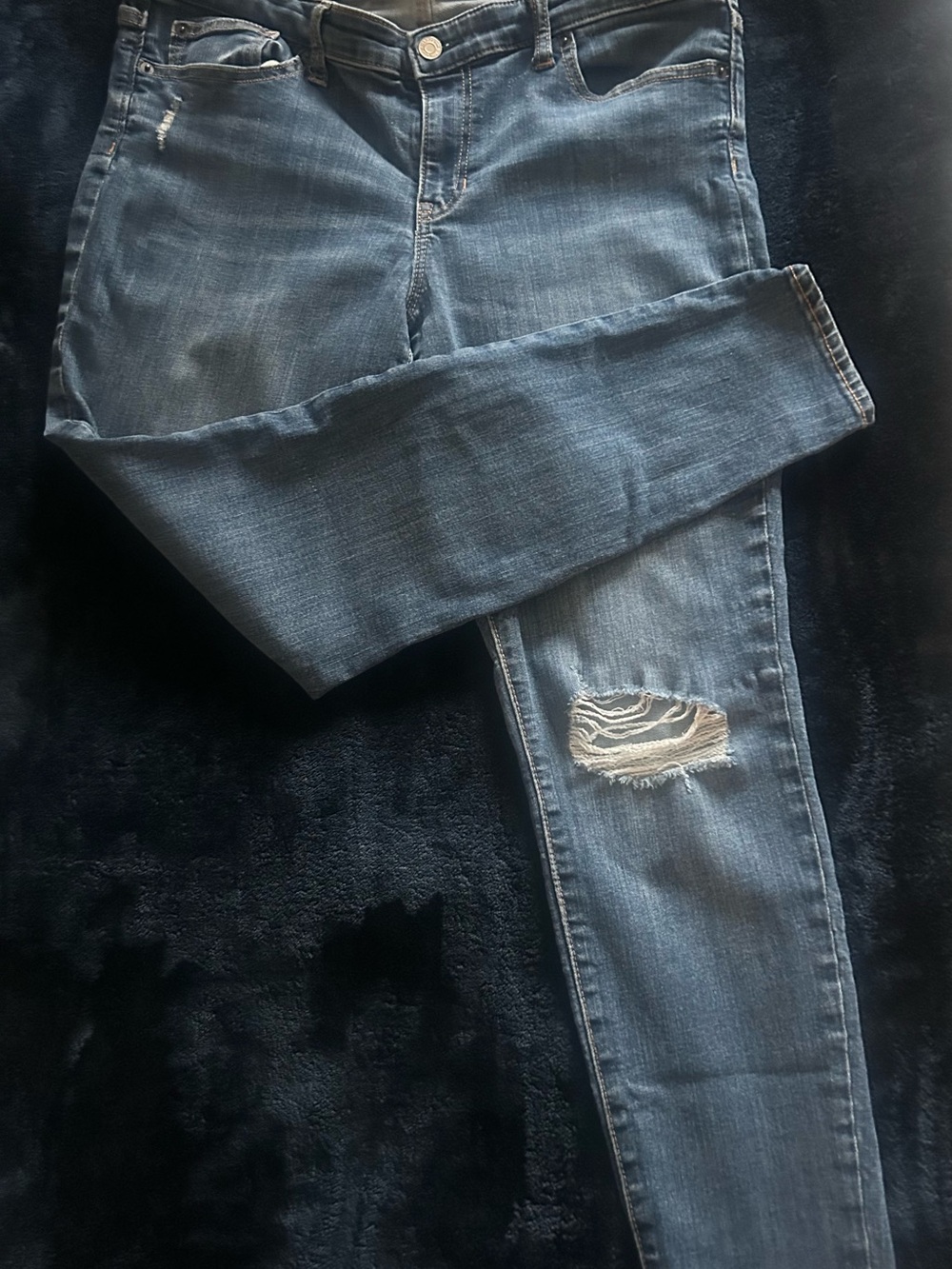 GAP Dark Blue Distressed Skinny Jeans